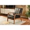 Baxton Studio Nikko Mid-century Dark Brown Faux Leather Wooden Lounge Chair 121-6745 - alternate 2